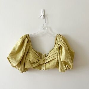 Fashion nova green cropped top blouse